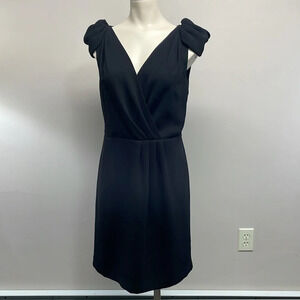 NWT Ann Taylor LOFT Black Cap Sleeve Cocktail Dress 4